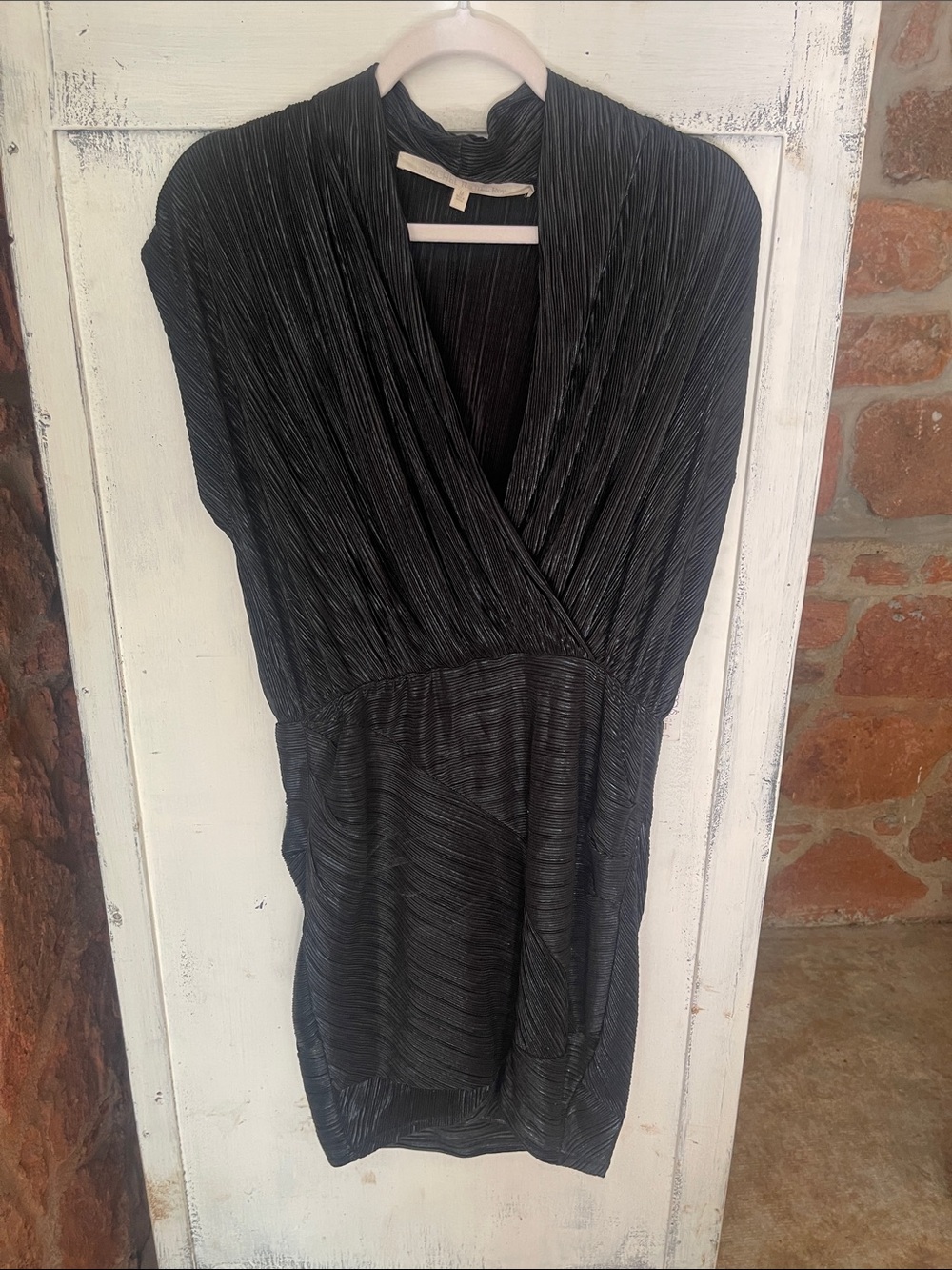 NWT Rachel Roy Black Textured Wrap-Style Dress